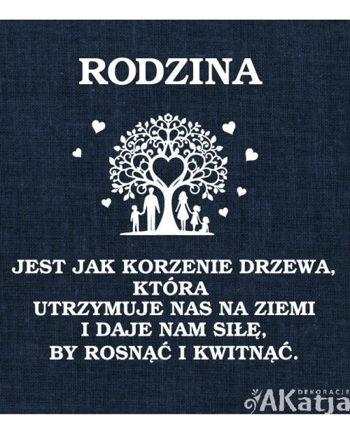 Rodzina jest jak korzenie drzewa- wycinanka z kartonu