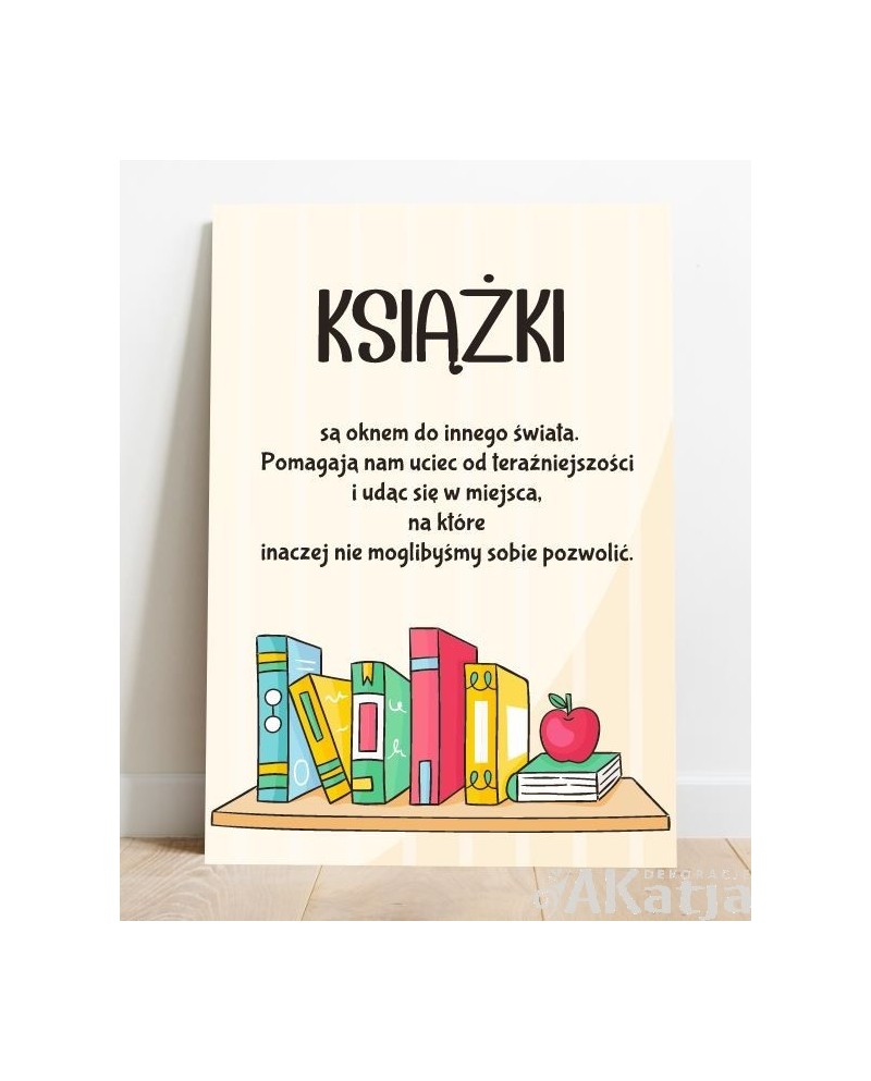 Plakat z napisem: Książki są oknem do innego świata