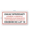 Tabliczka Zakaz Sprzedaży Wyrobów Tytoniowych