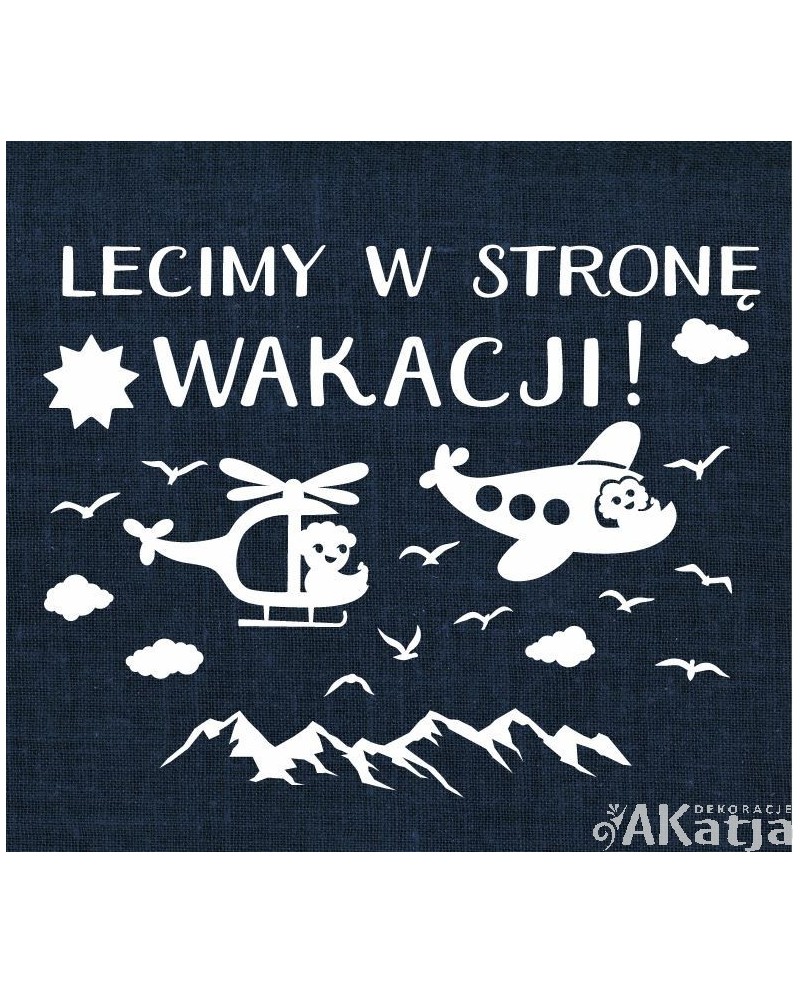 Lecimy w stronę wakacji- wycinanka z kartonu