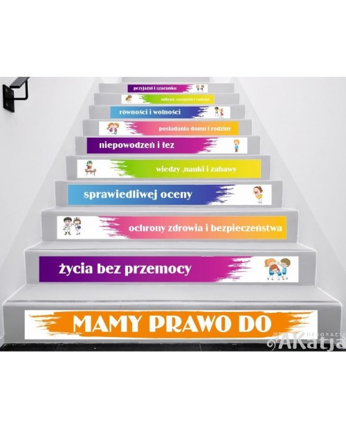 Naklejki na schody: Prawa Dziecka