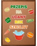 Przepis na udany rok szkolny- zestaw dekoracji do gazetek szkolnych