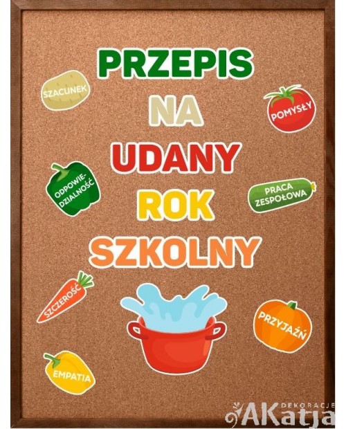 Przepis na udany rok szkolny- zestaw dekoracji do gazetek szkolnych