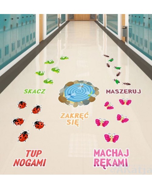 Śladami owadów- naklejka na podłogę