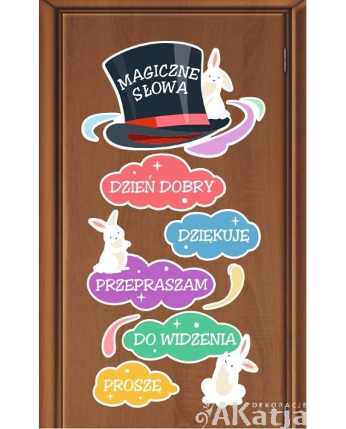 Magiczne słowa- naklejka na ścianę