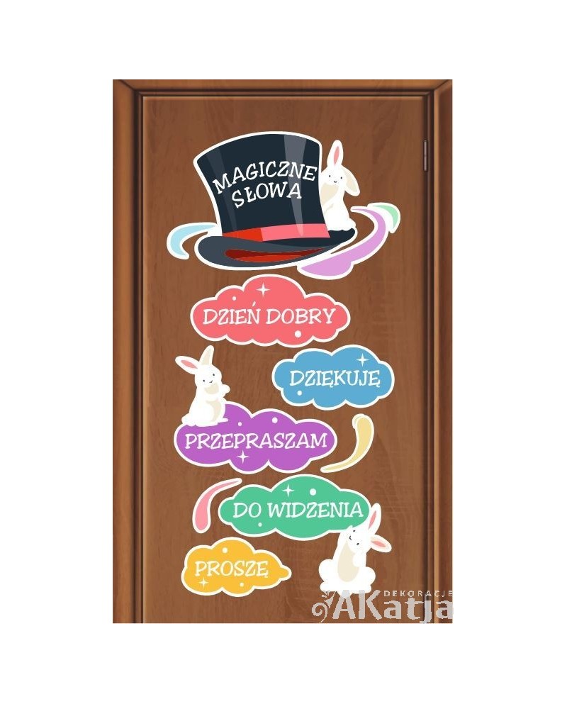 Magiczne słowa- naklejka na ścianę