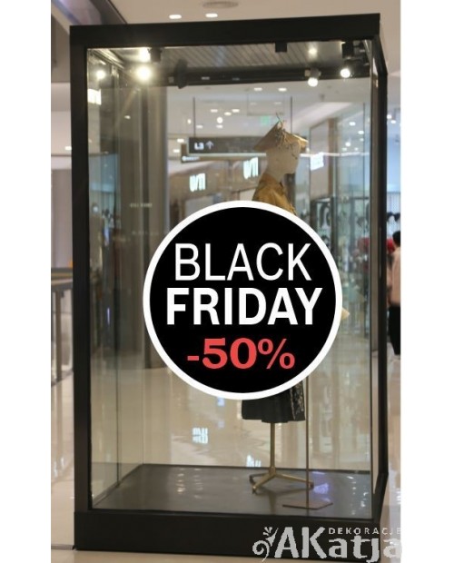 Naklejka okrągła: Black Friday