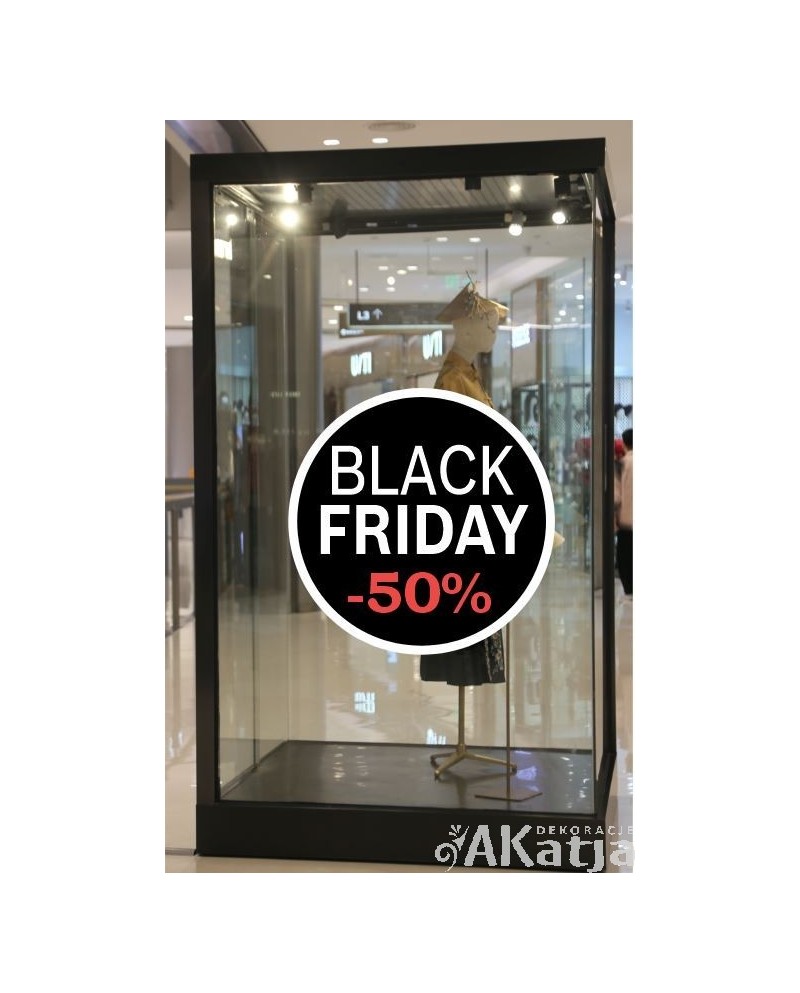 Naklejka okrągła: Black Friday