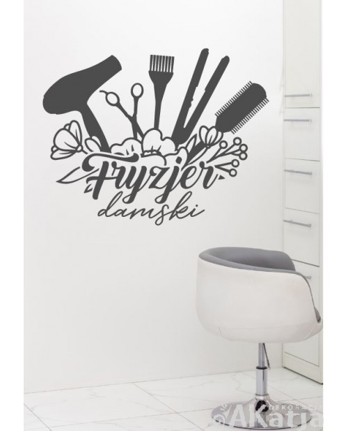 Naklejka na ścianę: Fryzjer damski