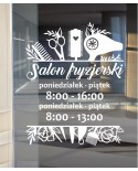 Naklejka z godzinami otwarcia: Salon fryzjerski