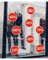 Zestaw 8 naklejek: Sale, wielkości wyprzedaży