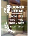 Naklejka z godzinami otwarcia: Doner kebab