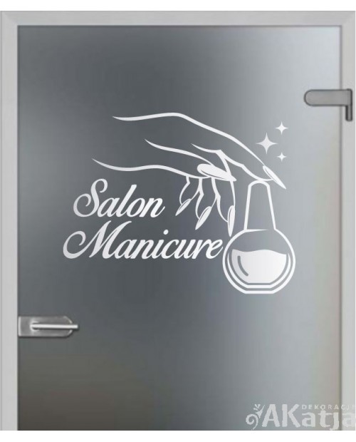 Naklejka mrożone szkło: Salon Manicure