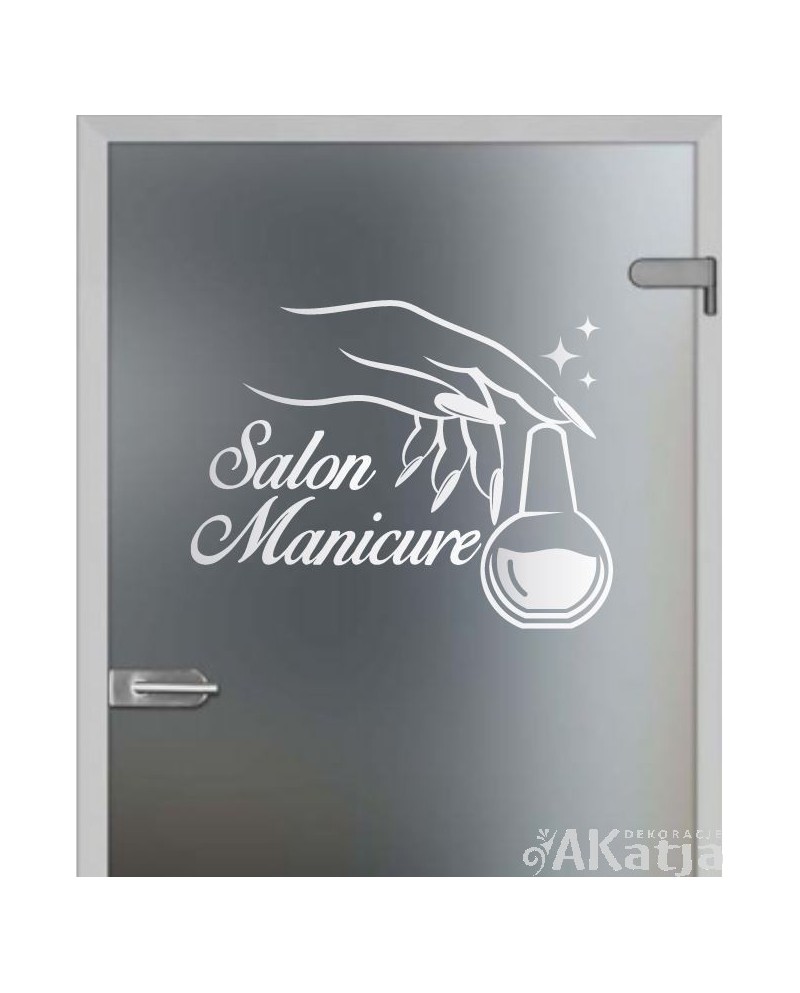 Naklejka mrożone szkło: Salon Manicure