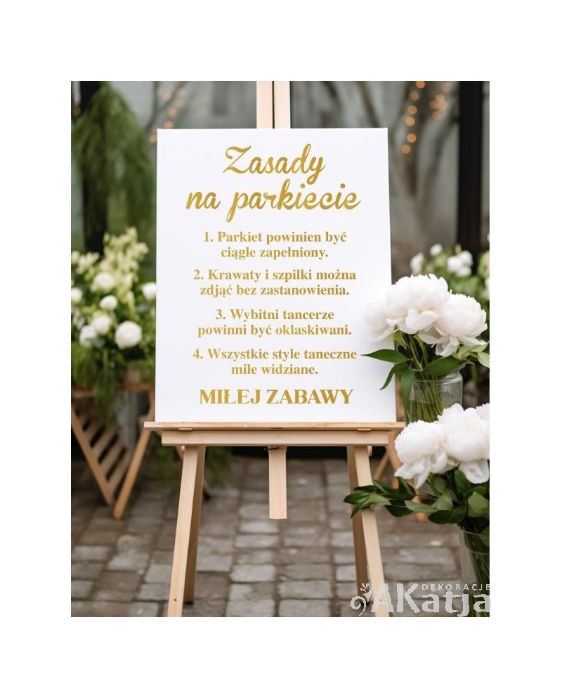 Naklejka ślubna: Zasady na parkiecie