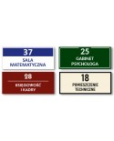 Tabliczka na drzwi z numerem i nazwą