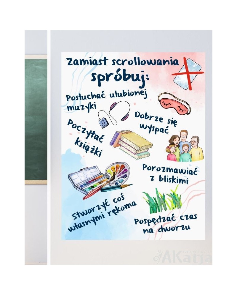 Zamiast scrollowania spróbuj...- naklejka na ścianę
