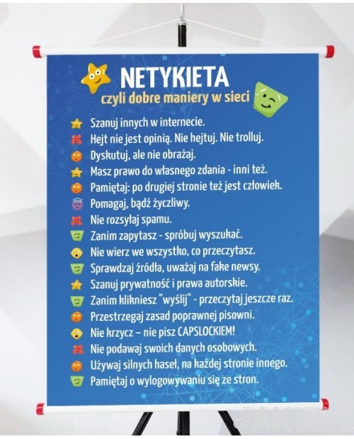 Plansza- Netykieta, zasady zachowania się w sieci