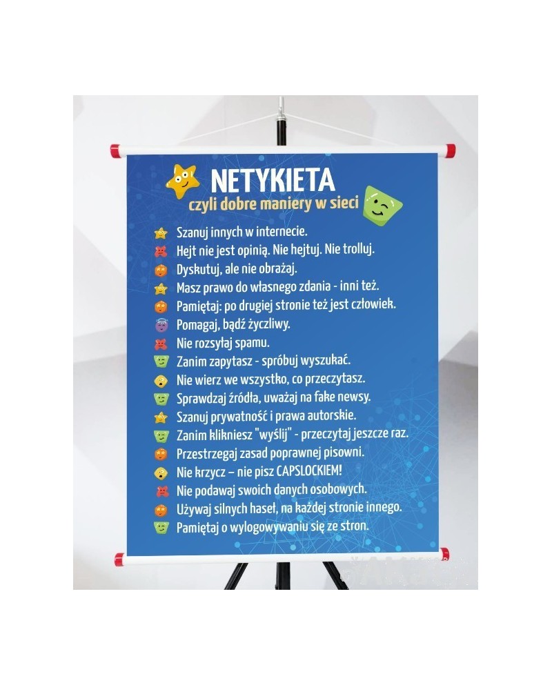 Plansza- Netykieta, zasady zachowania się w sieci