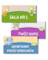 Tabliczka zwierzątka i kropeczki na drzwi żłobka, przedszkola