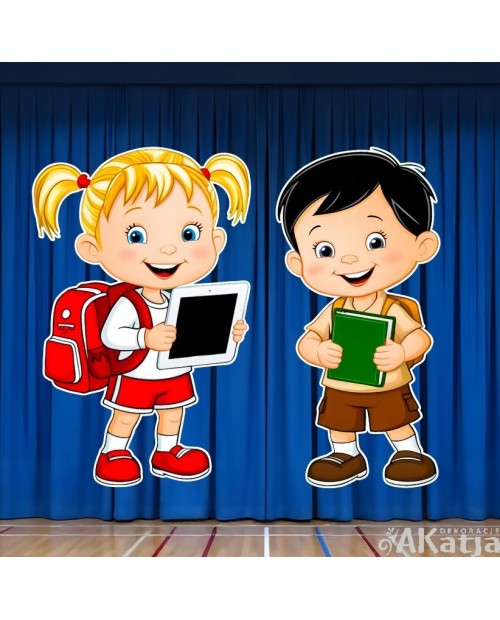 Dzieci szkolne - zestaw dekoracji do gazetek szkolnych