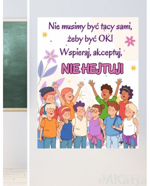 Nie hejtuj- naklejka na ścianę