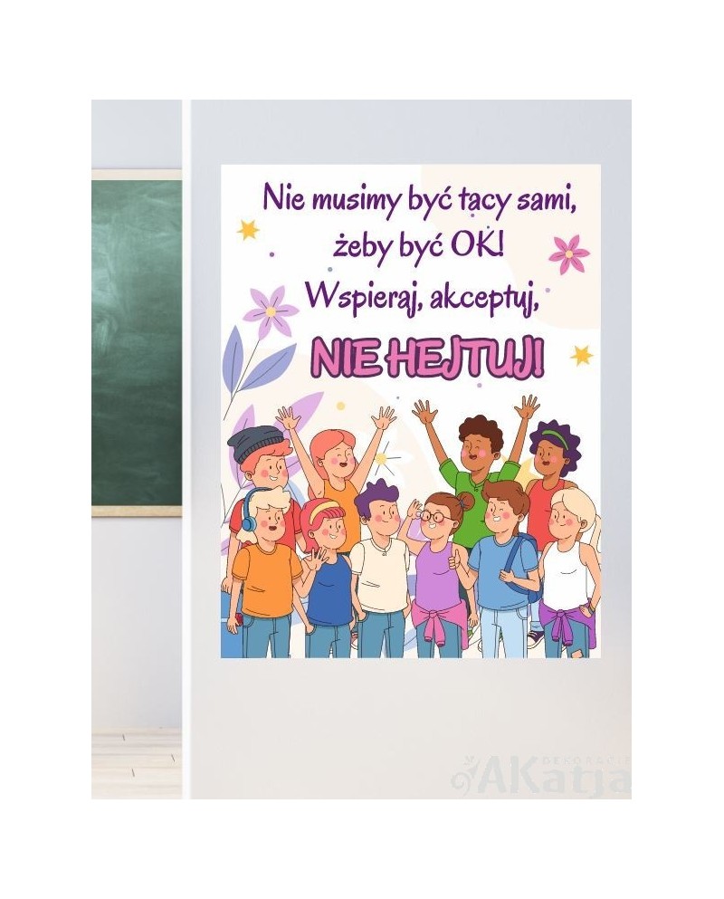 Nie hejtuj- naklejka na ścianę