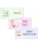 Tabliczka pastelowe zwierzątka na drzwi żłobka, przedszkola