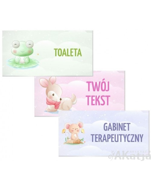 Tabliczka pastelowe zwierzątka na drzwi żłobka, przedszkola
