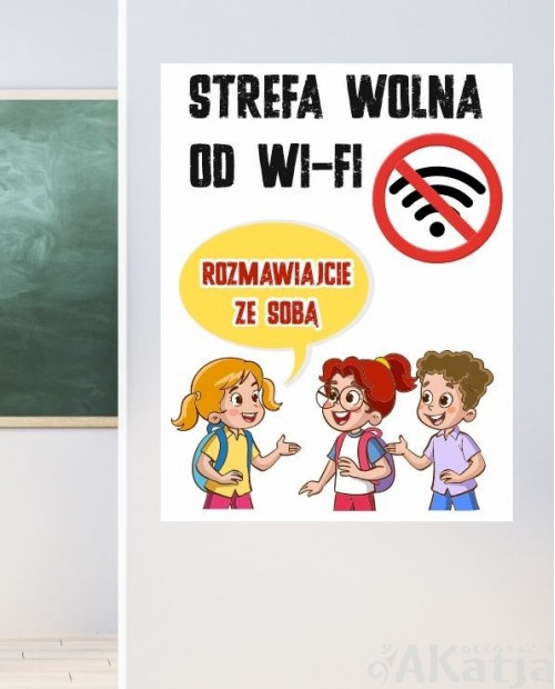 Strefa wolna od Wi-Fi- naklejka na ścianę