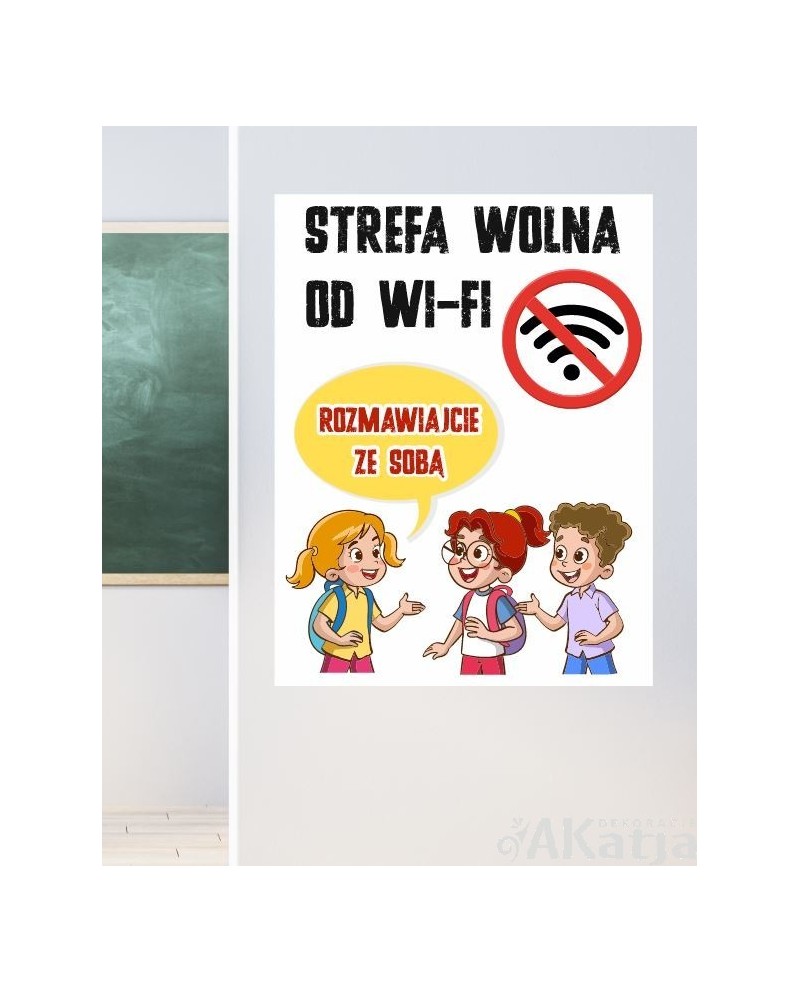 Strefa wolna od Wi-Fi- naklejka na ścianę