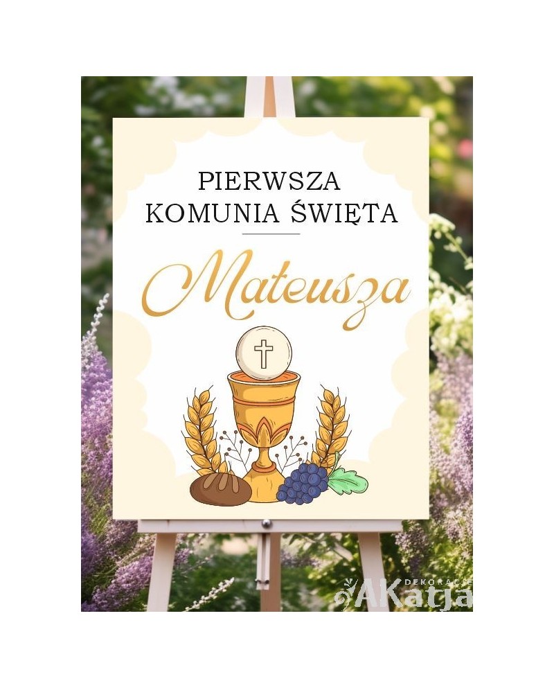 Plansza komunijna: Kielich i kłosy