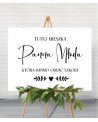 Tutaj mieszka Panna Młoda- naklejka ślubna