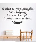 Wiedza to moje skrzydła...- naklejka na ścianę