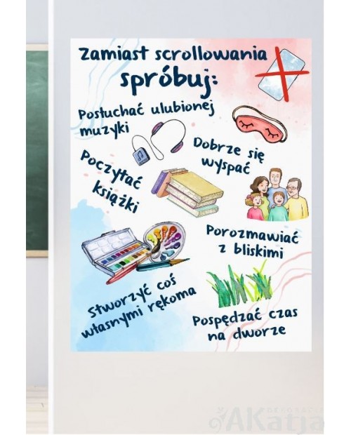 Zamiast scrollowania spróbuj...- naklejka na ścianę