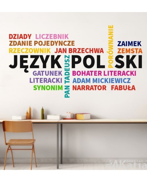 Język polski- naklejka na ścianę