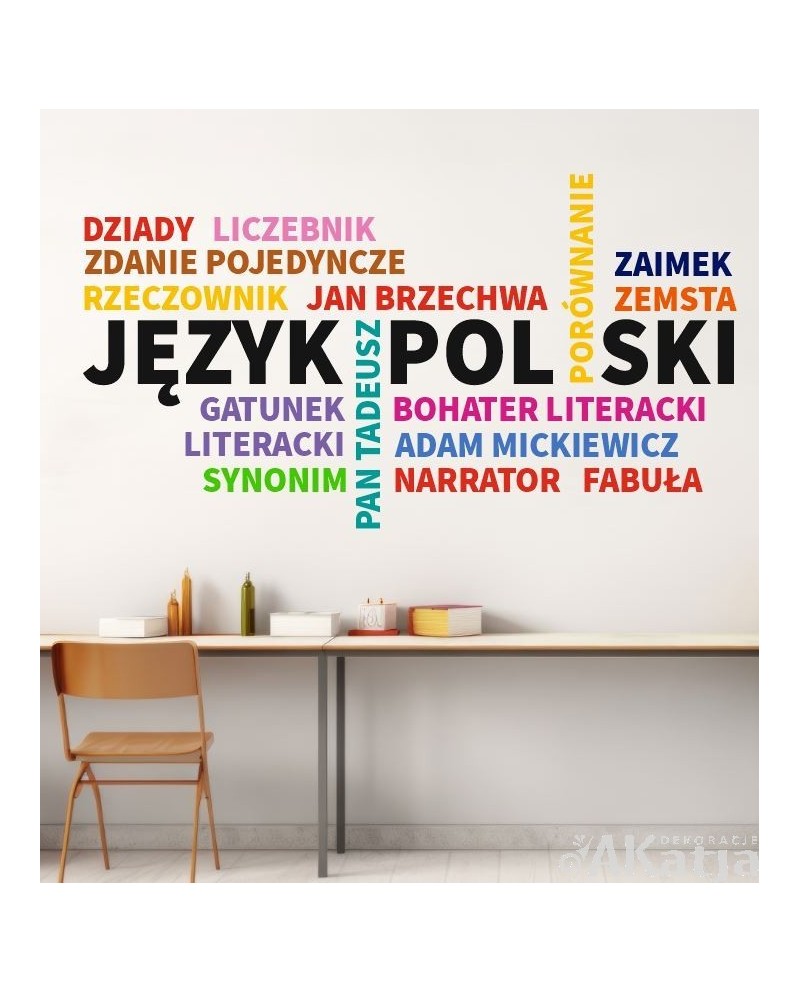 Język polski- naklejka na ścianę