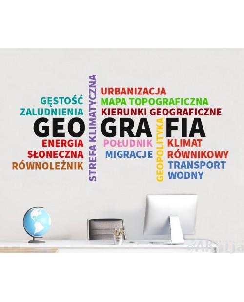 Geografia- naklejka na ścianę