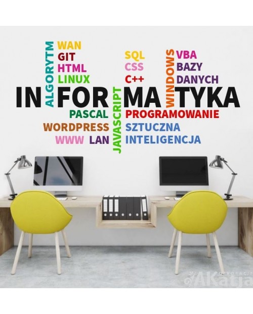Informatyka- naklejka na ścianę