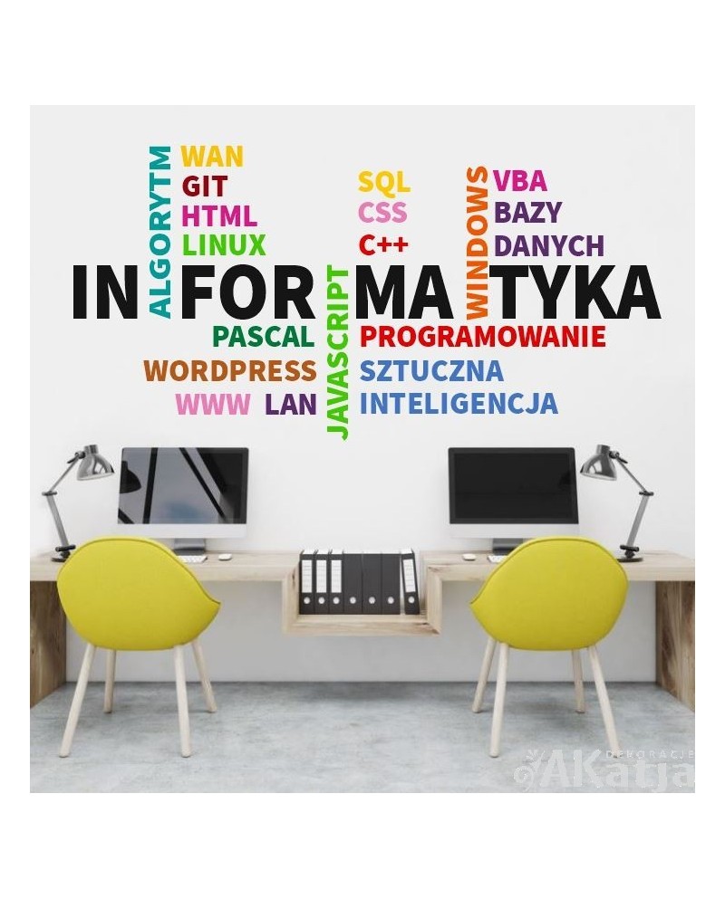Informatyka- naklejka na ścianę