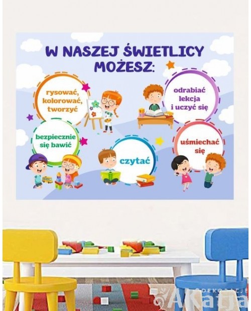 W naszej świetlicy możesz...- naklejka na ścianę