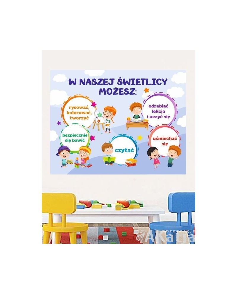 W naszej świetlicy możesz...- naklejka na ścianę