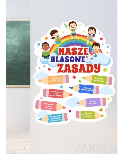 Nasze klasowe zasady- kolorowa naklejka ścienna