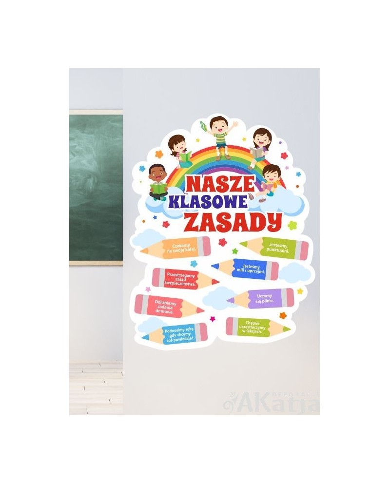 Nasze klasowe zasady- kolorowa naklejka ścienna