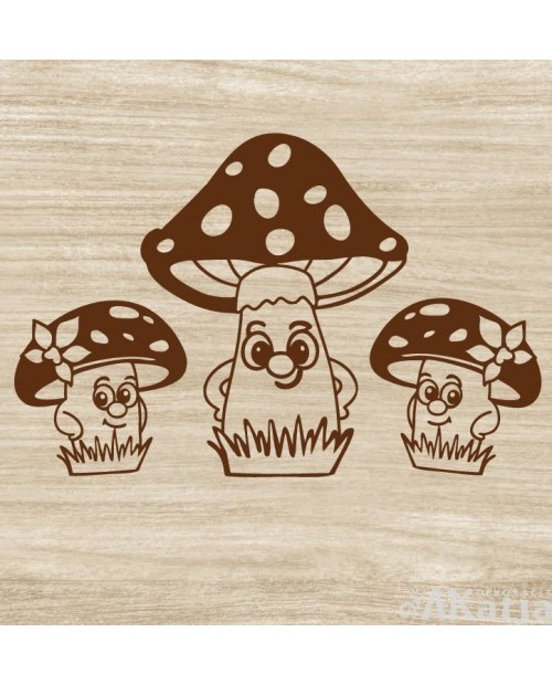 Trzy wesołe grzybki- wycinanka z kartonu