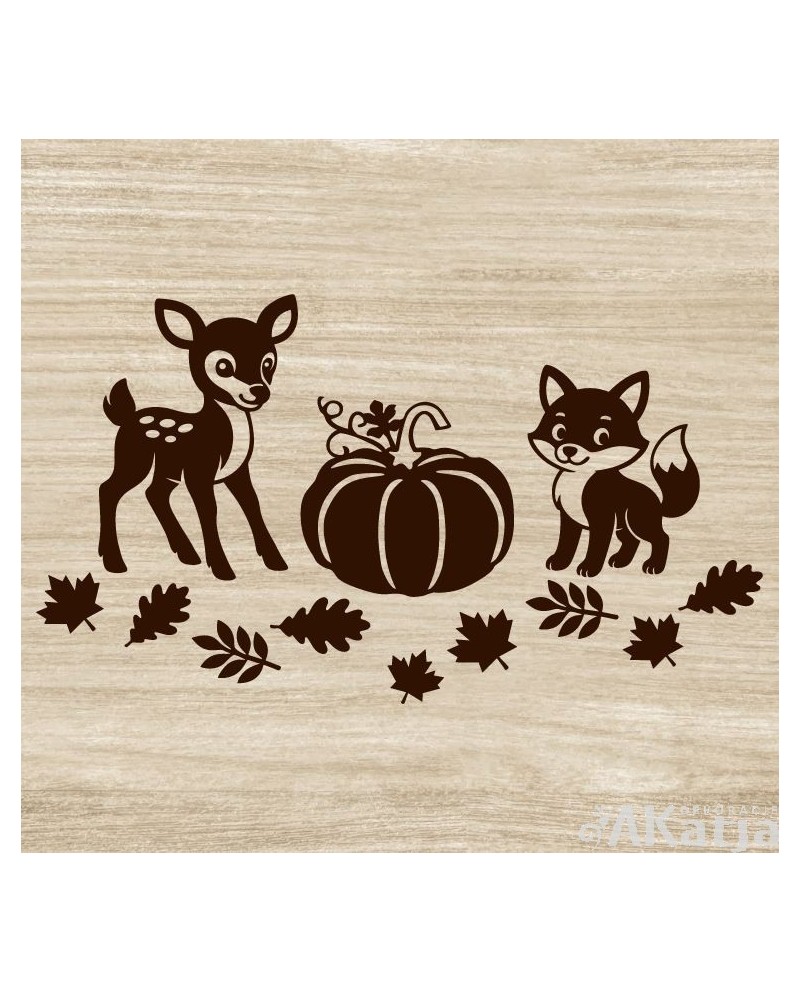 Jesienne zwierzęta i dynia- wycinanka z kartonu