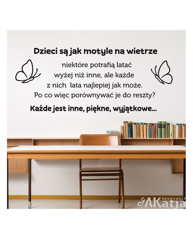 Dzieci są jak motyle na wietrze- naklejka na ścianę