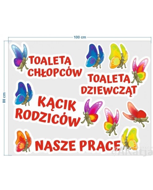 Motylki - zestaw naklejek tematycznych do sali