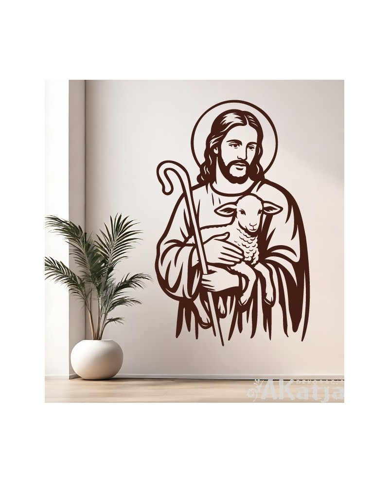 Jezus- Pasterz : naklejka na ścianę