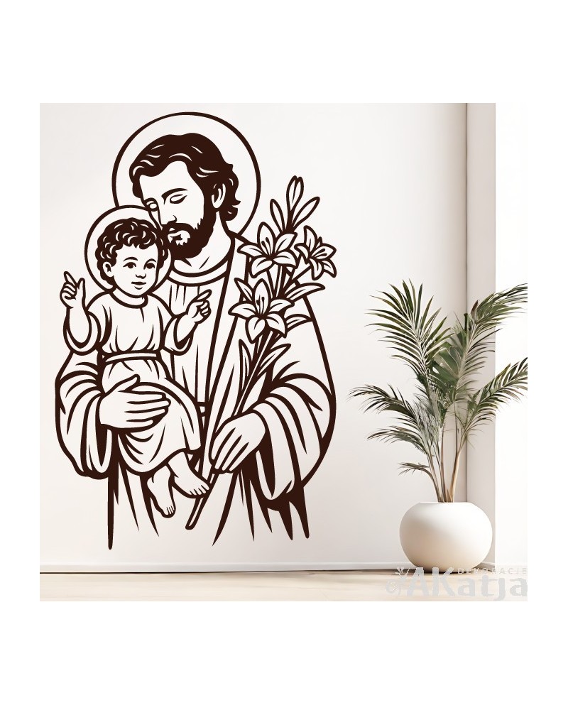 Święty Józef : naklejka na ścianę